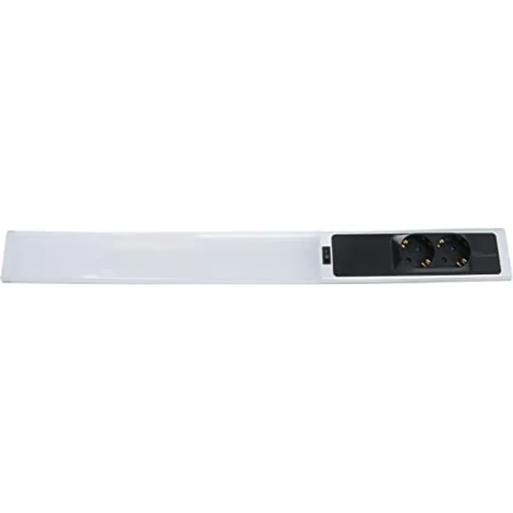 BOLD LED-Leiste (Küchen-Unterbauleuchte / Unterschrank-Leuchte) mit 2 Steckdosen (1750 Lumen | 18 W | 4000k Neutralweiß Beleuchtung | IP20 | 60 cm Länge), Silber