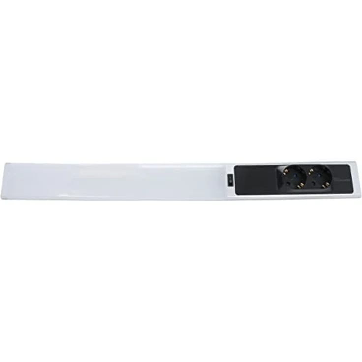 BOLD LED-Leiste (Küchen-Unterbauleuchte / Unterschrank-Leuchte) mit 2 Steckdosen (1750 Lumen | 18 W | 4000k Neutralweiß Beleuchtung | IP20 | 60 cm Länge), Silber – Bild 1