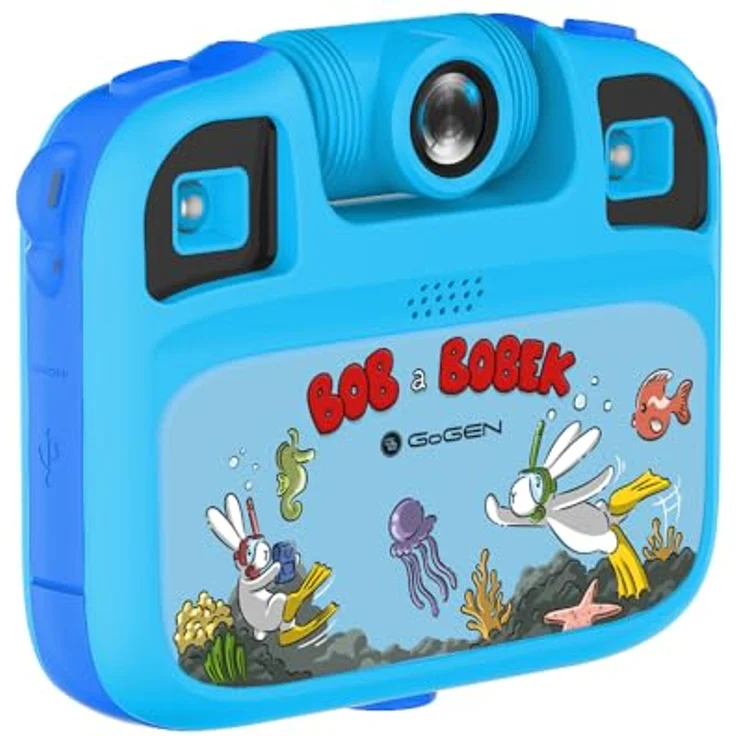 GOGEN Aqua Foto Kinderkamera, 12 MP, Full HD Video, wasserdicht IP68, Selfie-Kamera, USB-C, microSD bis 32 GB, Blau – Bild 4