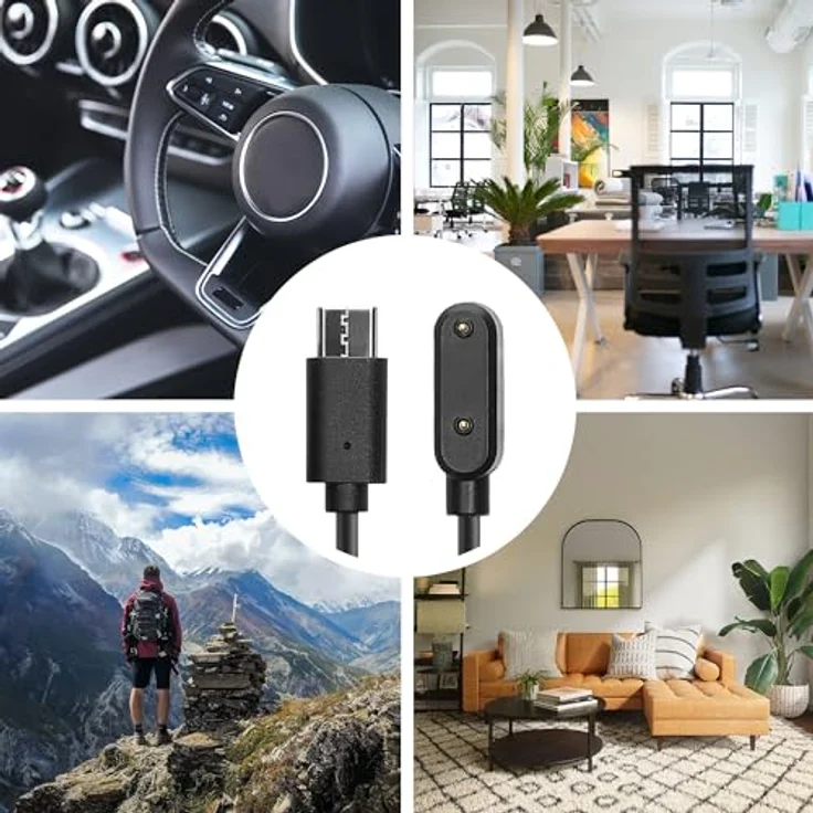 kwmobile USB C Ladekabel für Huawei Band 9 / Band 8 / Watch Fit 2 / Watch Fit mini, 100 cm lang, schnelles und zuverlässiges Aufladen in Schwarz – Bild 5