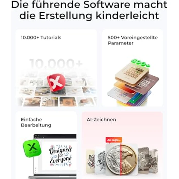 xTool M1 Ultra 10W Standard Edition, 4-in-1 Bastelmaschine mit Laser, Tintenstrahldruck, Klinge und Rotationsgravur – Bild 8