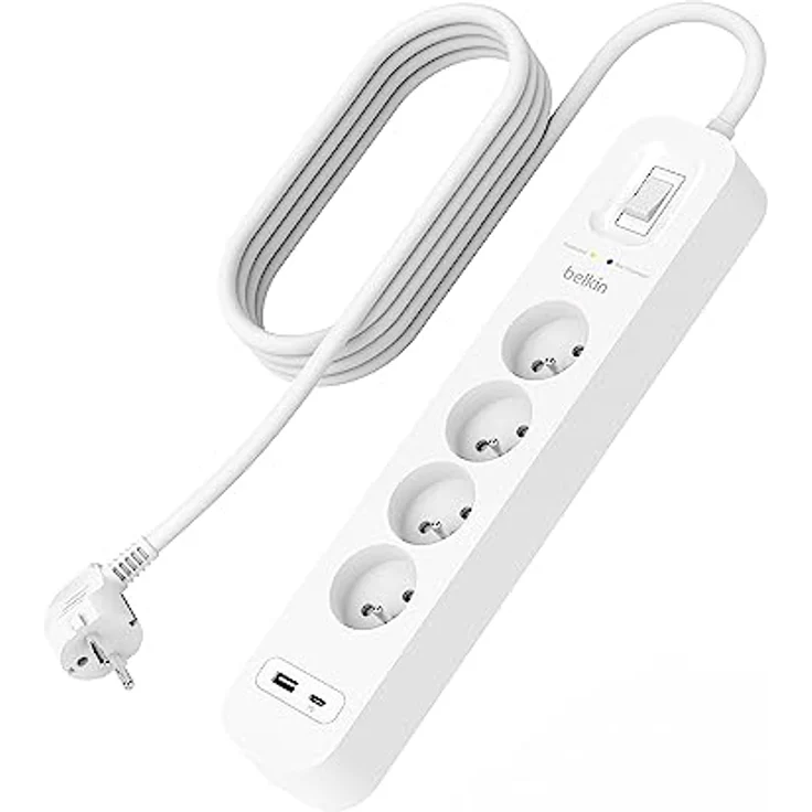 Belkin, Steckdosenleiste, Surge Protection with USB C 4 Outlet (4 x, USB A, 2 m) – Bild 4