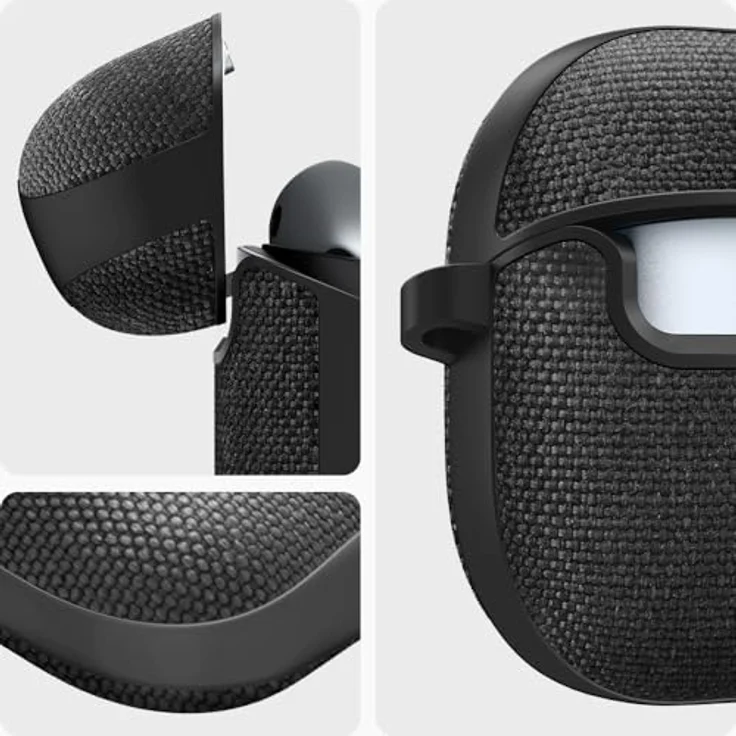 Spigen Urban Fit Hülle Kompatibel mit Samsung Galaxy Buds 3 Pro | Galaxy Buds 3 - Schwarz, Strickstoff, Kratzschutz, kabelloses Laden – Bild 3