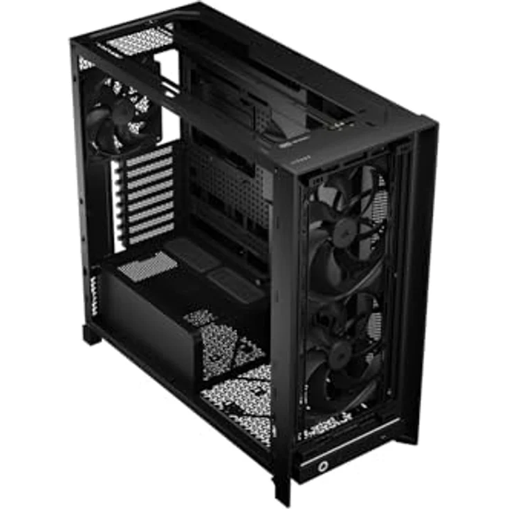 Corsair FRAME 5000D WOOD RS, Midi Tower PC, Schwarz/Braun, ATX, EATX, micro ATX, Mini-ITX, gehärtetes Glas, Gaming, mit RGB-Beleuchtung – Bild 4