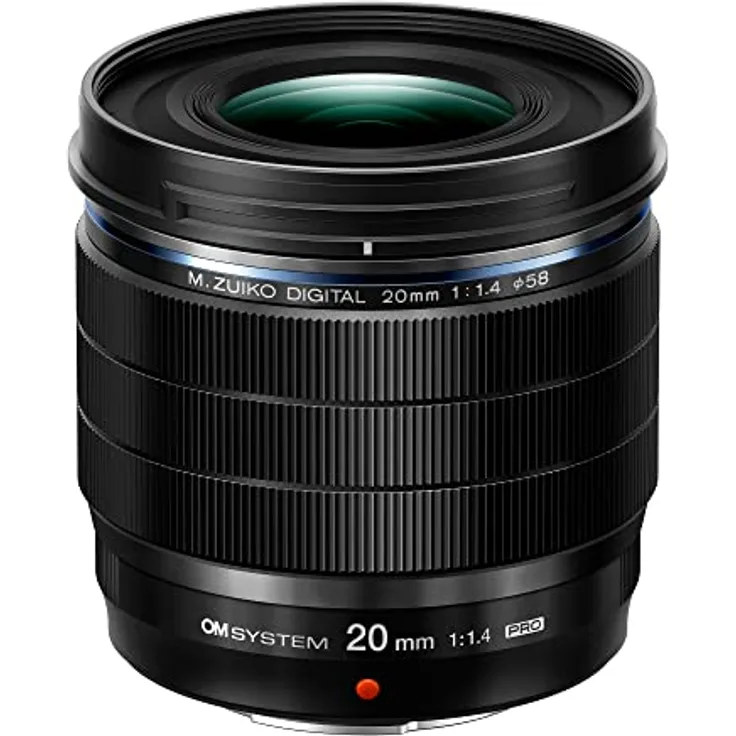 OM SYSTEM M.ZUIKO DIGITAL ED 20mm F1.4 PRO, Standardobjektiv für den professionellen Einsatz, geeignet für alle MFT-Kameras (Olympus OM-D und Pen Kameras, Panasonic G-Series), schwarz