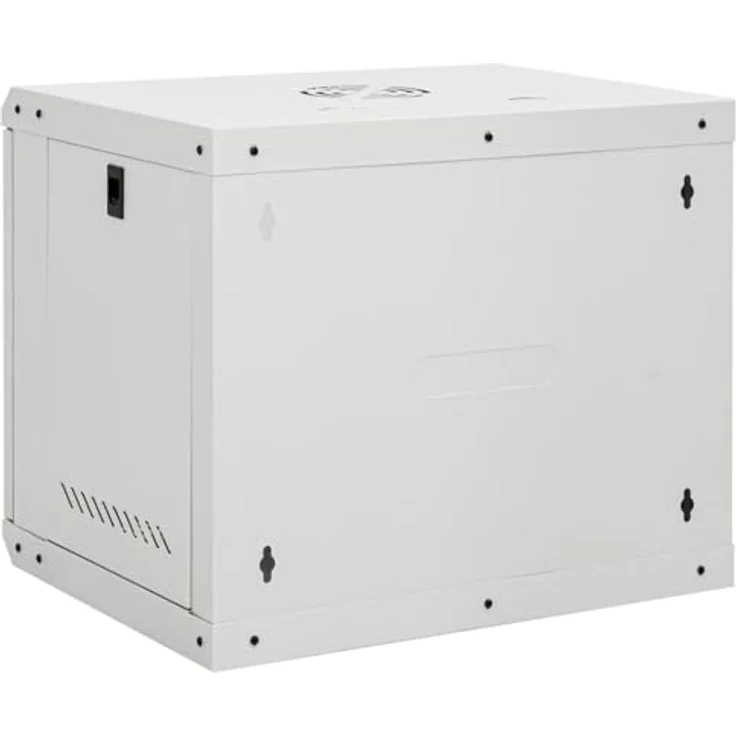 vidaXL 9U Wand Netzwerkschrank, Serverschrank Wandmontage, 19" Rack Server Schrank, Abschließbar, IP20, Schwarz – Bild 5