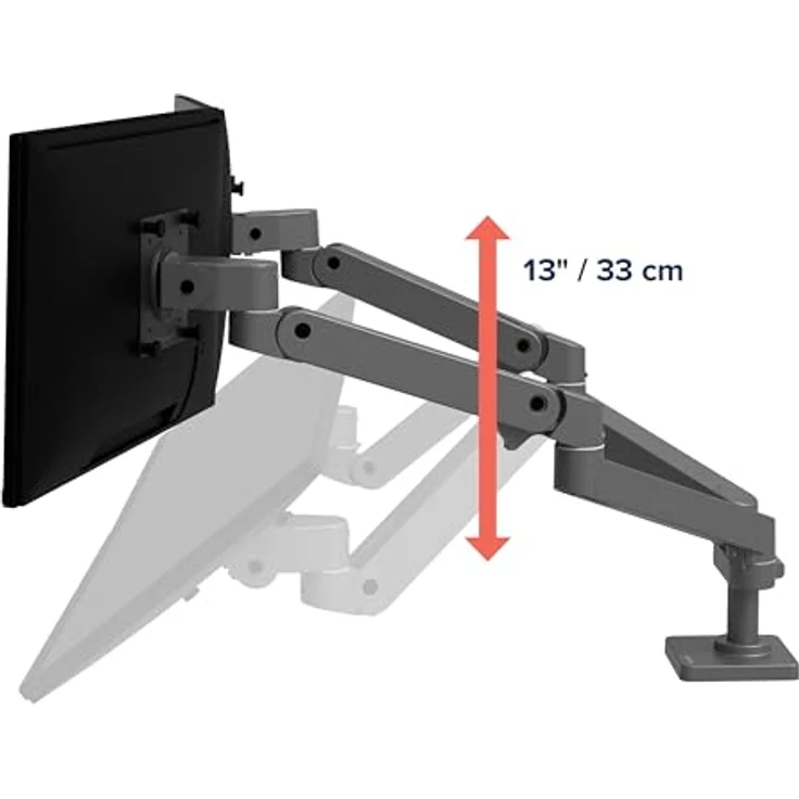 Ergotron Tischhalterung für 2 Monitore bis je 27 Zoll, VESA Standard, Constant Force Bewegungstechnologie, Schwarz – Bild 7