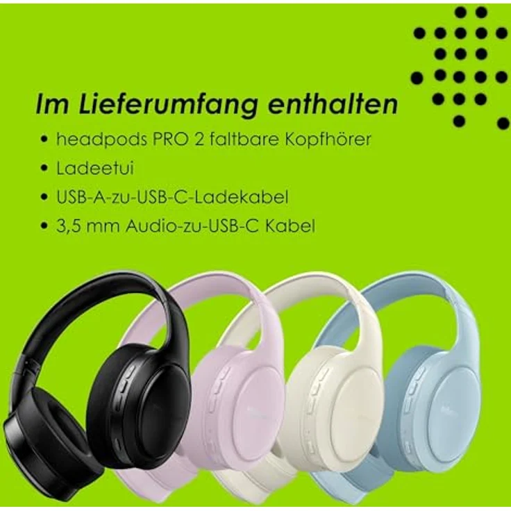 Boompods Headpods Pro2, Kabellose Kopfhörer mit 50 h Akkulaufzeit, drei EQ-Einstellungen und Bluetooth 5.3, Schwarz – Bild 6