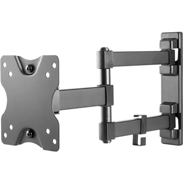Deltaco Wandhalterung ARM-1204 für TV/Monitore (27", 20 kg), Schwarz, verstellbarer Schwenkarm und kippbare VESA-Halterung
