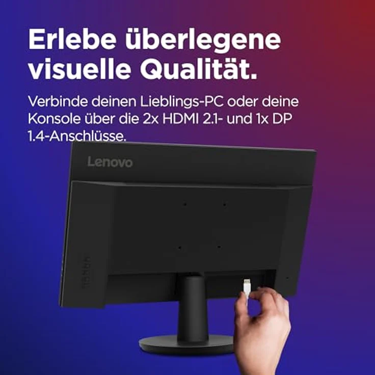 Lenovo Legion R27qe 27" QHD Gaming Monitor 2560x1440 180Hz 450 nits 0,5ms Reaktionszeit HDMI DisplayPort AMD FreeSync schwarz – Bild 5