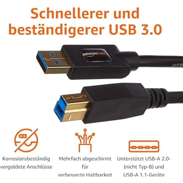 AmazonBasics USB-3.0-Kabel, USB-A-auf-USB-B, 1,8 m - Preisvergleich – Bild 5