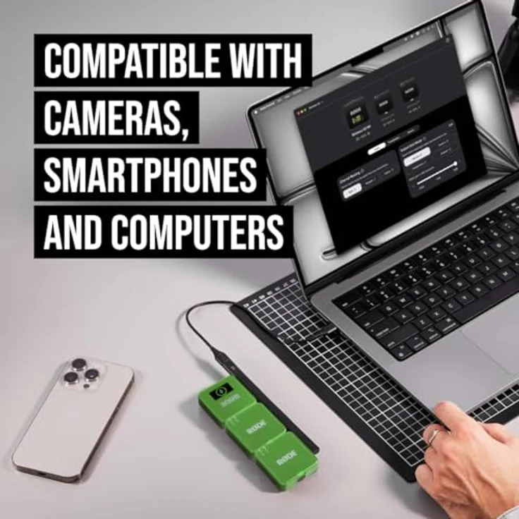 RØDE Wireless GO (Gen 3) – Kompaktes kabelloses Mikrofon mit 32-Bit Float Aufnahme, intelligenter Pegelregelung und 2,4 GHz digitaler Übertragung, für Telefone, Kameras und Computer (Grün) – Bild 4