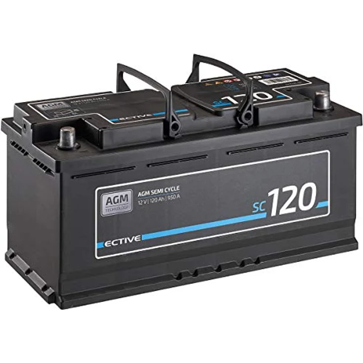 ECTIVE ECTIVE 12V 120Ah AGM Batterie für Wohnmobil - Semi Cycle Batterie, (12 V) – Bild 2