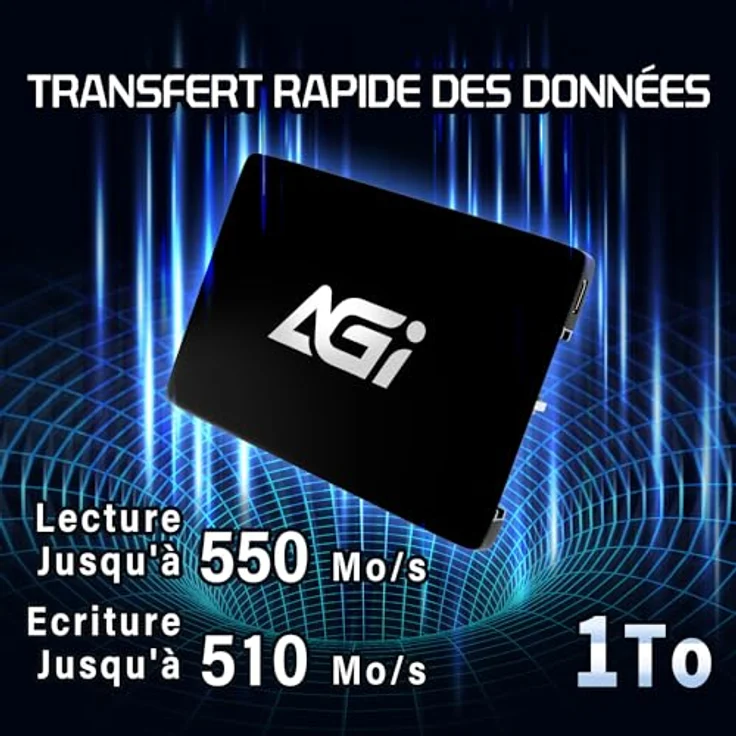 AGI AI238 1TB 2,5" SATAIII 6 GB/s SSD, 3D TLC NAND, SLC-Cache, Lesegeschwindigkeit bis zu 550 MB/s - Schwarz – Bild 2