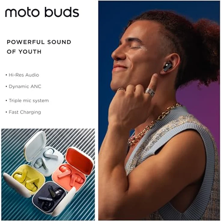 Motorola moto buds (ANC, 9 h, Kabellos), Kopfhörer, Blau – Bild 4