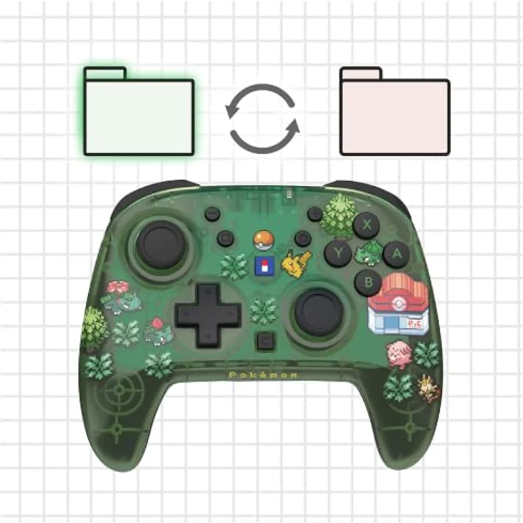 HORI PAD Turbo Wireless Controller - Pokémon Pixel Green - Kabelloser Gaming-Controller mit TMR-Sticks, Bewegungssensoren und bis zu 10 Stunden Akkulaufzeit für Nintendo Switch 2 – Bild 10
