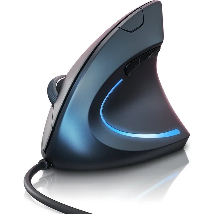 Titanwolf ergonomische Maus (kabelgebunden, Vertikal, optisch, USB, Armschonend, 1600 dpi, cool grey) - Preisvergleich