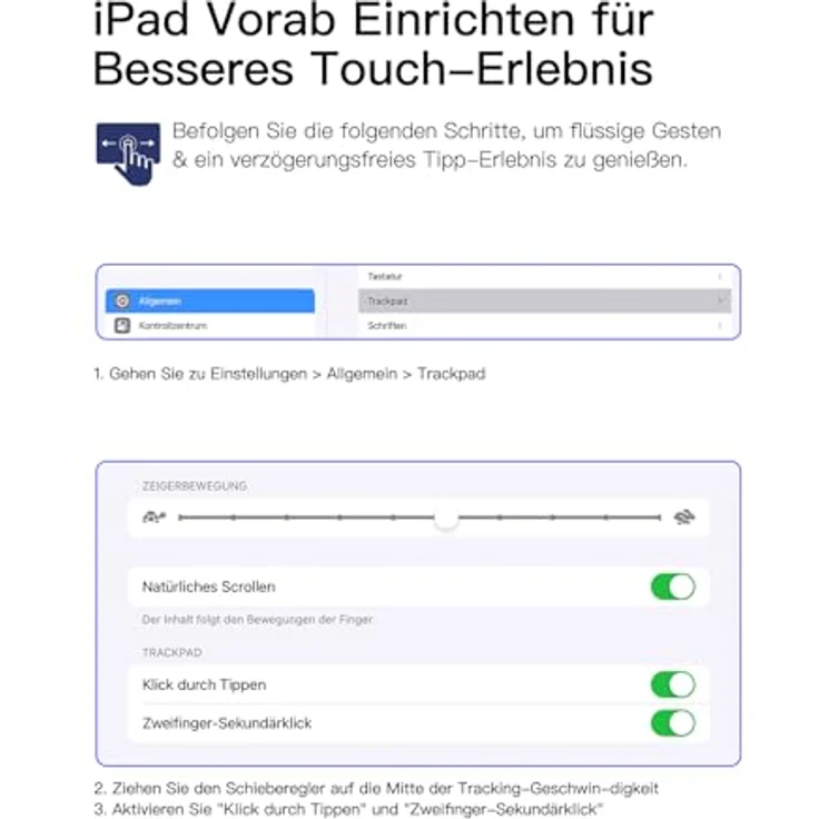 Inateck iPad Air 11 Zoll Hülle mit Tastatur, abnehmbar, 5,1" Touchpad, Stifthalter, kompatibel mit M4/M3/M2 (2026/2025/2024), Air 5/4, iPad Pro 11 – Bild 10