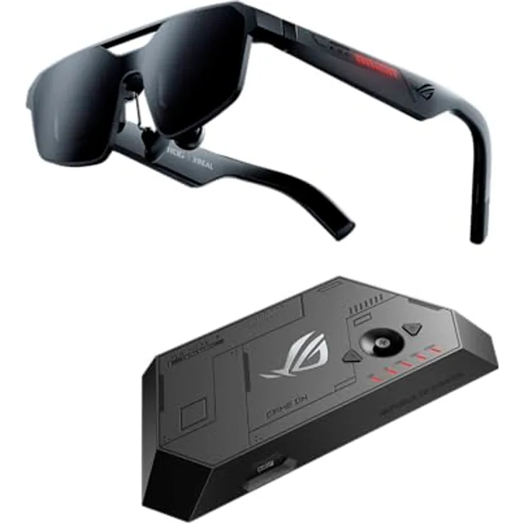 Asus ROG XREAL R1, AR Gaming Brille mit 240 Hz Bildwiederholfrequenz, 57° Sichtfeld und elektrochromen Linsen, Größe 63