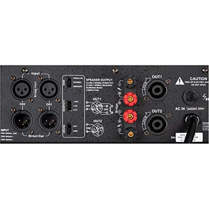 Pronomic XA-800 Endstufe - Stereo-Leistungsverstärker mit 2x 1900 Watt an 2 Ohm - Automatisch gesteuerter Lüfter - Schaltungstype H, schwarz – Bild 3