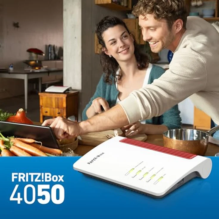 AVM Fritz!Box 4050 Wi-Fi 6 Mesh Router, bis zu 2.400 MBit/s (5 GHz) & 600 MBit/s (2,4 GHz), 3 x Gigabit-LAN, DECT-Basis, USB 2.0 (deutschsprachige Version) – Bild 5