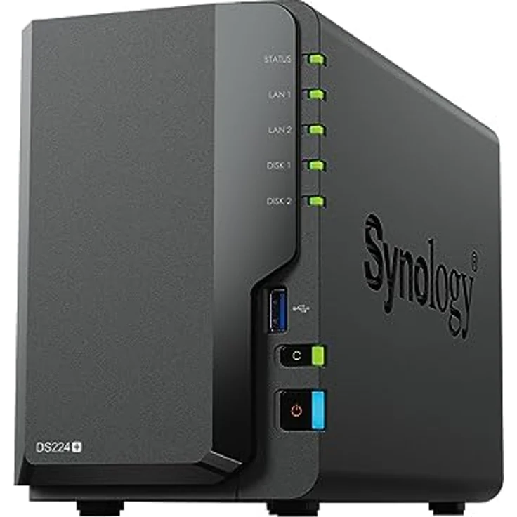 Synology DS224+ 2-Bay Diskstation NAS (Intel Celeron J4125 4-Core 2.0 GHz 2GB DDR4 RAM 2xRJ-45 1GbE LAN-Port) 4 TB Bundle mit 2 x 2 TB Seagate IronWolf NAS HDDs (ST2000VN003) – Bild 2
