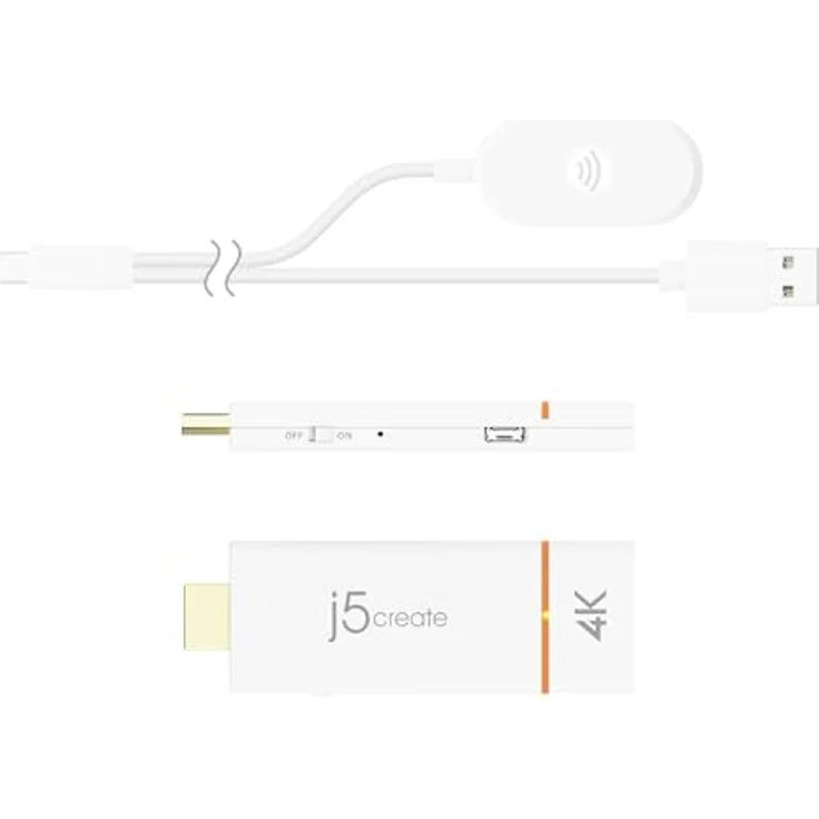 j5create ScreenCast 4K Wireless Display Adapter, kabelloses Streaming bis 4K, Unterstützung für AirPlay®, Miracast® & Chromecast™, 50 ft Reichweite – Bild 2