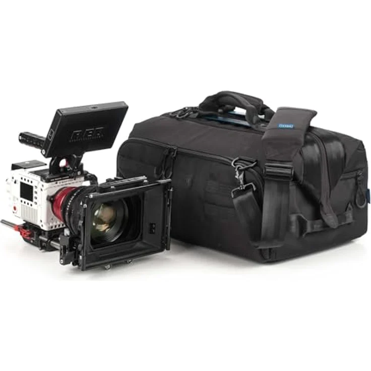 Tenba Schoudertas Video Cineluxe 21 (V2), professionelle Kameratasche für Camcorder und Kinokameras, wasserabweisend, Schwarz – Bild 2