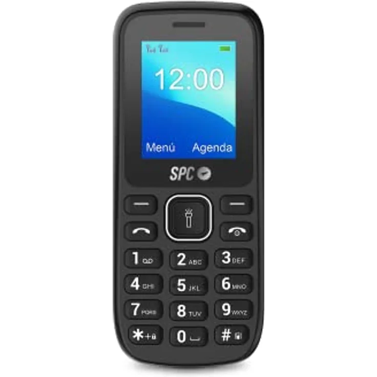 SPC Talk - Mobiltelefon einfach zu bedienen, 4,6-cm-Display (1,8 Zoll), großer 800-mAh-Akku, FM-Radio, Dual-SIM, Taschenlampe und Rückkamera, Schwarz