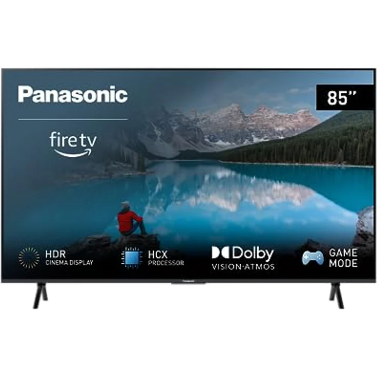 Panasonic TX-85MXW834, 85 Zoll 4K Ultra HD LED Smart TV, High Dynamic Range (HDR), Dolby Atmos & Dolby Vision, Fire TV, Prime Video, Alexa, Netflix, Game Modus, Schwarz – Bild 1