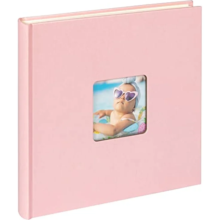 Walther Design Fotoalbum Fun FA-205-BR, rosa 26 x 25 cm mit Cover-Ausstanzung und 40 Seiten aus säurefreiem Fotokarton – Bild 1