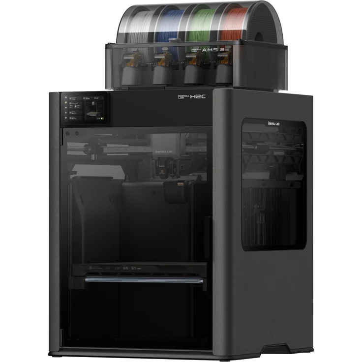 Bambu Lab H2C AMS 2 Pro Combo, Multi-Material 3D-Drucker mit automatischem Hotend-Wechselsystem und aktiver Heizkammer