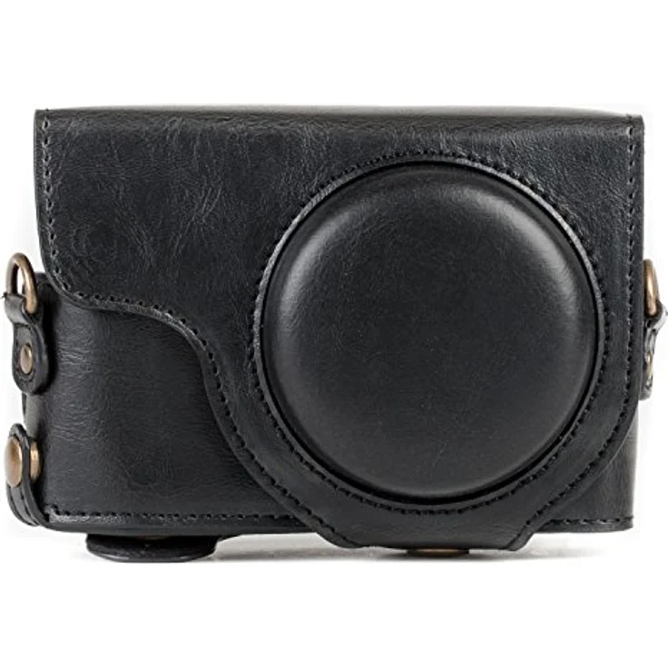 MegaGear MG1258 Panasonic Lumix DC-TZ95, DC-TZ90 Ever Ready Leder Kamera-Case mit Trageriemen - Schwarz – Bild 3