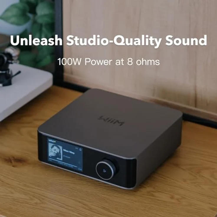 WiiM Amp Ultra, 100W Streaming-Verstärker mit ESS ES9039Q2M DAC, Dual TI TPA3255 Amps, RoomFit EQ & Touchscreen, HDMI ARC, Optisch, RCA-Eingänge, Space Grau – Bild 3