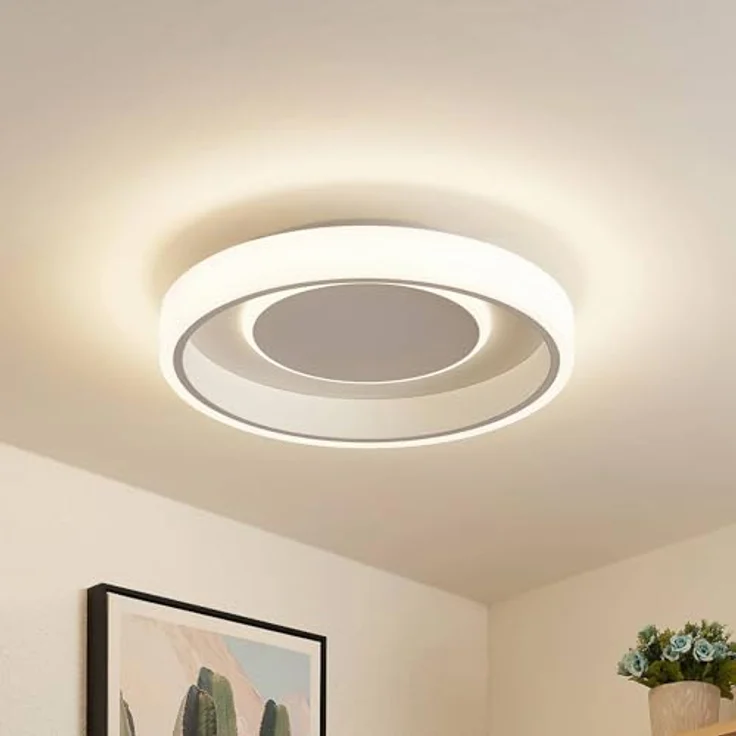 Lindby LED Deckenleuchte 'Wikani' dimmbar mit Leselampe in Weiß aus Metall - LED-Deckenlampe für Wohnzimmer, inkl. Dimmer und Fernbedienung – Bild 3