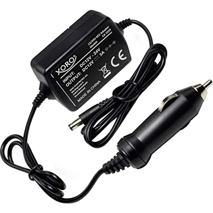 Xoro CA1224, Auto-Netzteil für Laptops, 12V und 24V Kompatibilität
