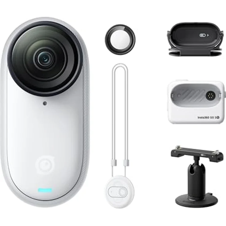 Insta360 GO 3S 128 GB - Tragbare 4K Mini-Kamera, Freihand-POVs, Stabilisierung, 140 min Akku, 10 m wasserdicht, KI-Bearbeitung, Apple Find My, für Vlogs, Reisen, Outdoor – Bild 1