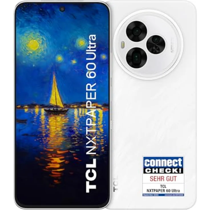 TCL NXTPAPER 60 Ultra 5G Smartphone, 7,2 Zoll FHD+ 120 Hz NXTPAPER Display, 12 GB RAM, 256 GB ROM, Augenschutz, 5200-mAh-Akku, Lunar White – Bild 1