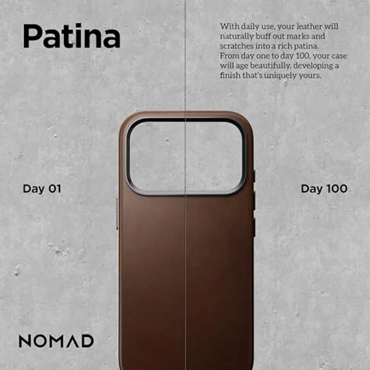 NOMAD Traditional Leather Case für iPhone 17 Pro, MagSafe-kompatible Echtleder-Schutzhülle, braun – Bild 4