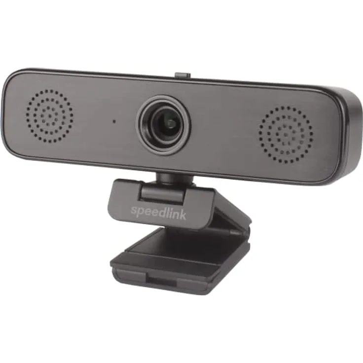 Speedlink AUDIVIS Full HD Conference Webcam – 100° Bildwinkel, integrierte Lautsprecher, schwarz
