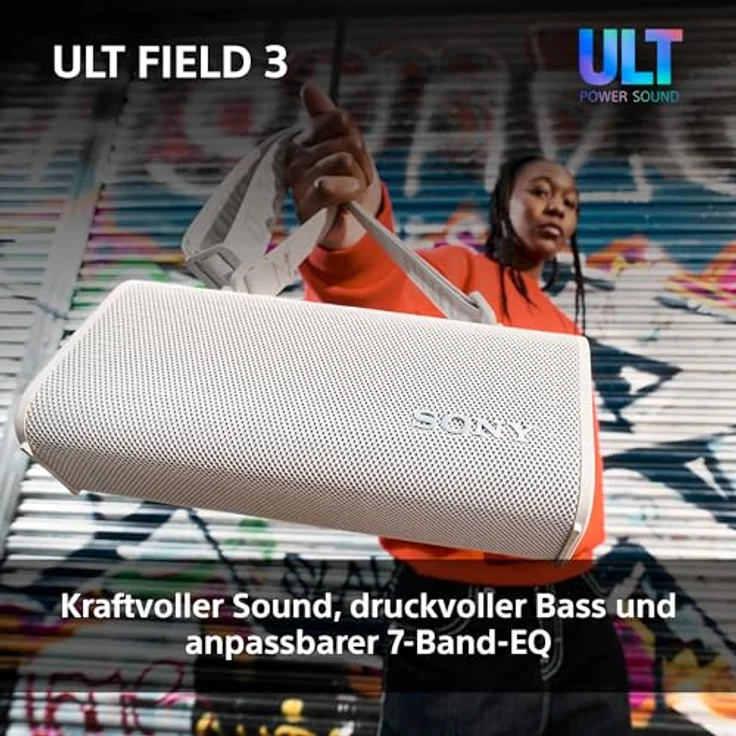 Sony ULT Field 3, Tragbarer Bluetooth-Lautsprecher mit ULT Power Sound, 24-Stunden-Akku, IP67 wasserdicht, staubdicht, schwarz – Bild 3