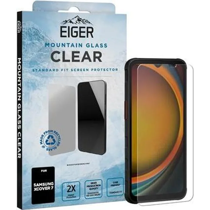 Eiger Mountain Glass, Displayschutzfolie für Samsung Galaxy XCover7 Pro/Xcover 7, gehärtetes Glas, transparent