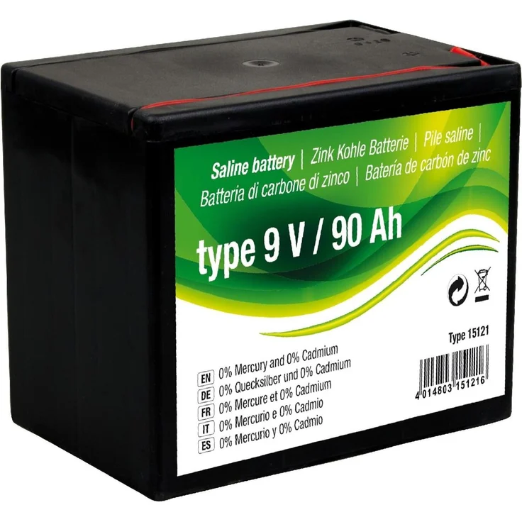 horizont 9 V Zinkkohle Batterie, 90 Ah für Weidezaungeräte, quecksilber- und cadmiumfrei