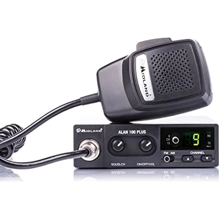 Midland Alan 100 Plus B, CB-Mobilfunkgerät mit AM/FM, automatischer Rauschunterdrückung, schwarz – Bild 1