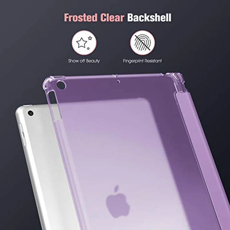 Fintie Hülle für iPad 9. Generation 2021/8. Gen 2020/7. Gen 2019 10.2 Zoll mit Stifthalter, ultradünne leichte Schutzhülle mit transparenter Rückseite und Auto Schlaf/Wach Funktion, Lavendel – Bild 4