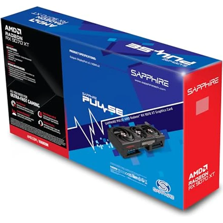 Sapphire Pulse AMD Radeon™ RX 9070 XT Gaming 16GB DUAL HDMI/DUAL DP, Grafikkarte mit RX9070XT – Bild 2