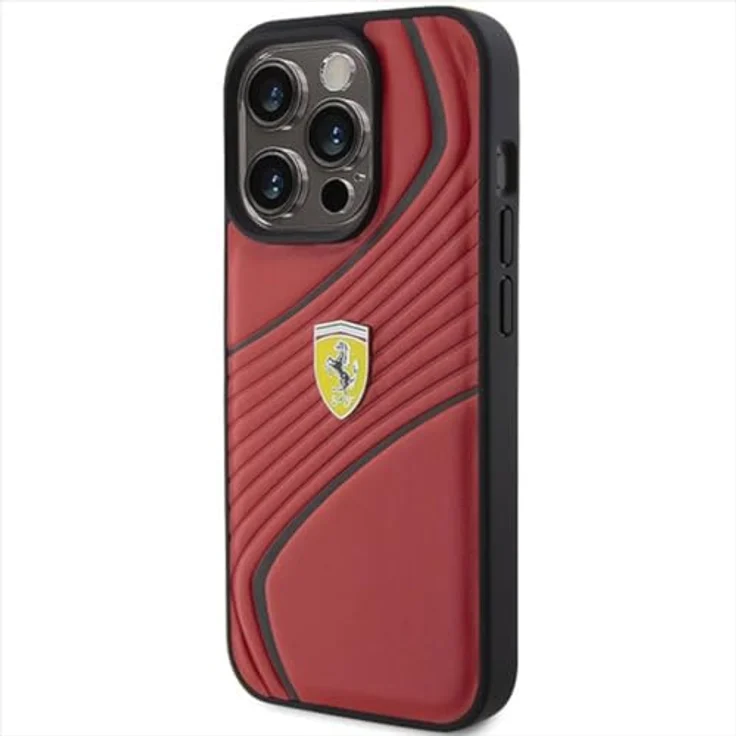 Ferrari FEHCP15LPTWR Hülle für iPhone 15 Pro 6.1" Rot, Hardcase mit Twist Metal Logo – Bild 2