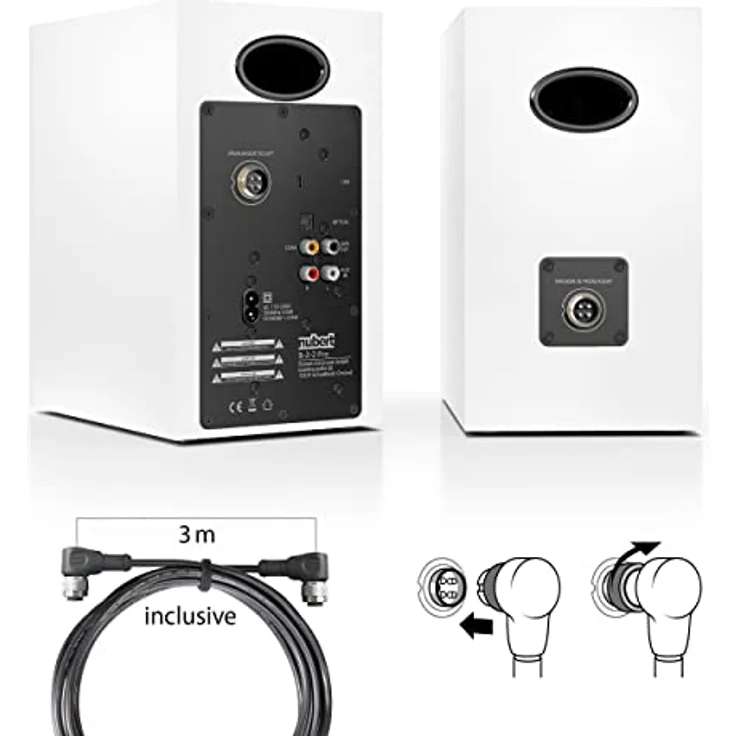 Nubert nuBoxx A-125 pro | Weißes PC-Lautsprecherpaar | 2 Stück Kompaktlautsprecher für Homeoffice | PC-Lautsprecher mit Bluetooth aptX HD| mit USB-C | Aktivboxen mit 2 Wege Technik – Bild 3