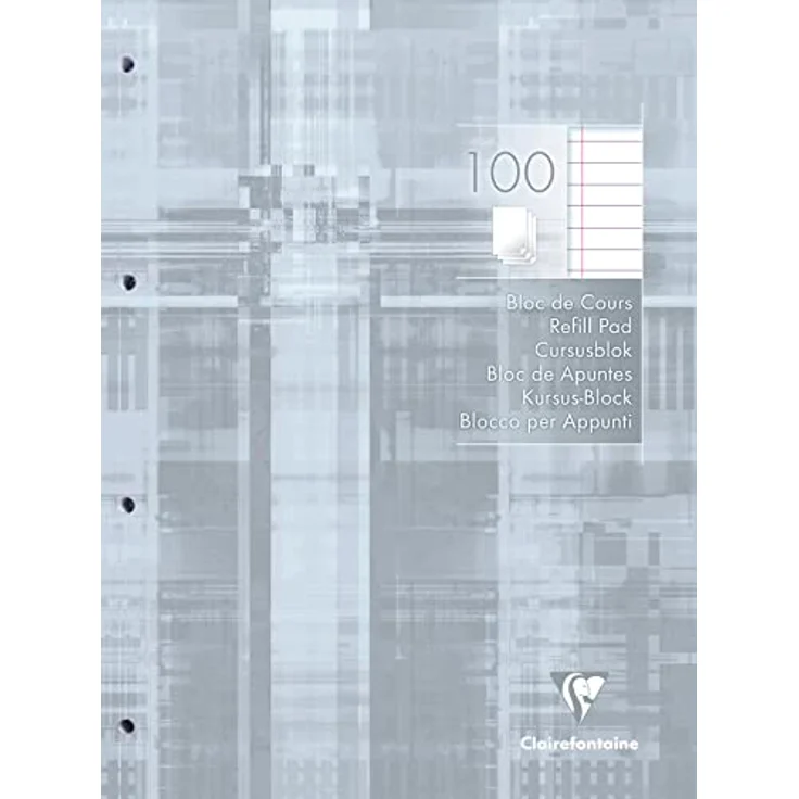 CLAIREFONTAINE Notizblock 5814C, liniert, A4, 100 Blatt, 2-fach Lochung, satiniertes Papier – Bild 2