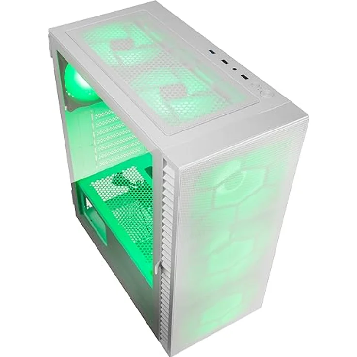 Kolink Observatory HF Mesh PC-Gehäuse, Sechs ARGB-Lüfter, 330 mm GPU-Freiheit, ATX-Motherboard, Gitterfrontplatte, Stahl, Mid-Tower, Weiß – Bild 2